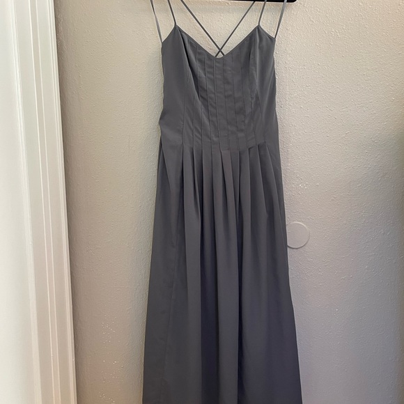 Banana Republic Slate Crepe Strappy Formal Maxi Dress - Picture 2 of 13